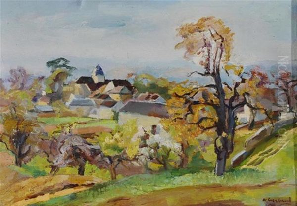 Village De Provence Oil Painting by Abel Gerbaud