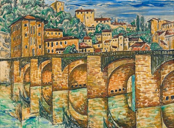 Ponte Alle Grazie In Florenz Oil Painting by Alexander Gerbig