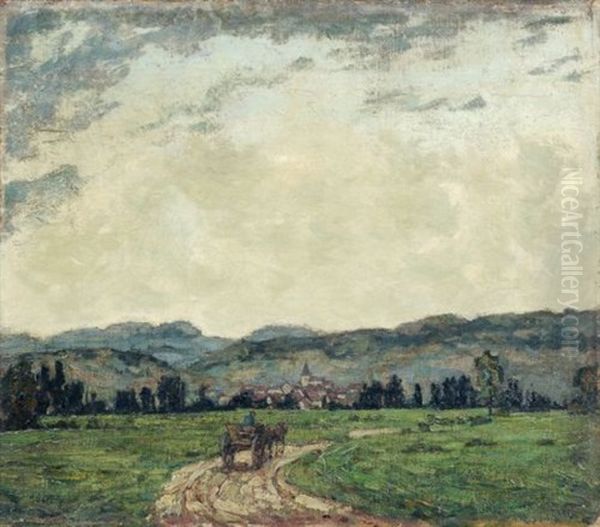 Heimkehr (thuringer Landschaft) Oil Painting by Alexander Gerbig