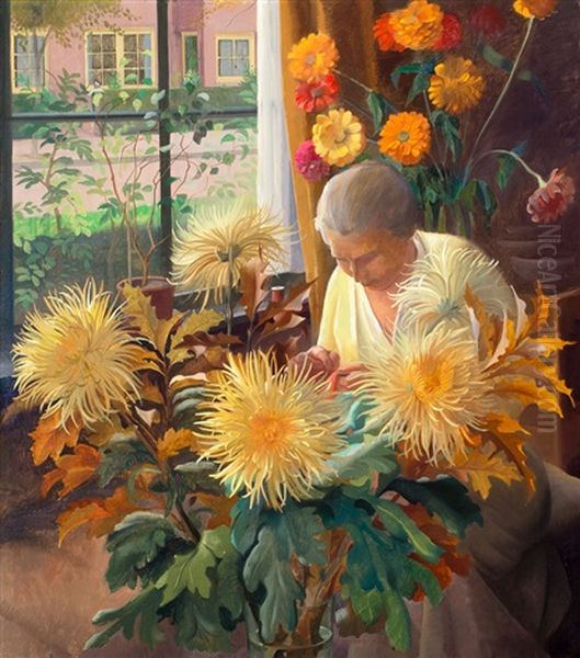 Verjaarsbloemen Oil Painting by Roelf Gerbrands