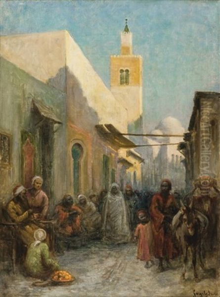 Souk El Medina Oil Painting by Imre Gergely