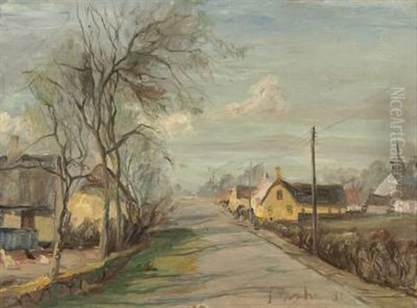 Dorfstrase Bei Soest Oil Painting by Ida Gerhardi