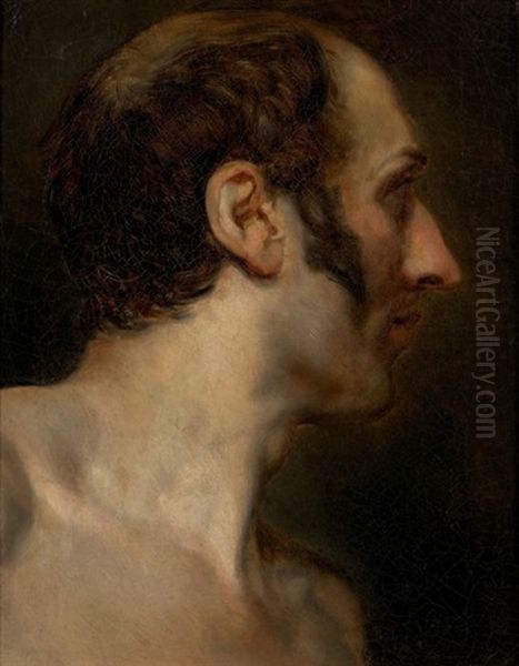 Etude De Tete D'homme Oil Painting by Theodore Gericault