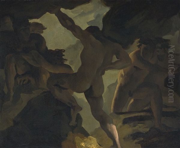 Episode De La Guerre Des Titans Oil Painting by Theodore Gericault