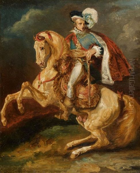 Portrait Equestre De S.m., Le Roi De Westphalie, Jerome Bonaparte, D'apres Antoine-jean Gros Oil Painting by Theodore Gericault