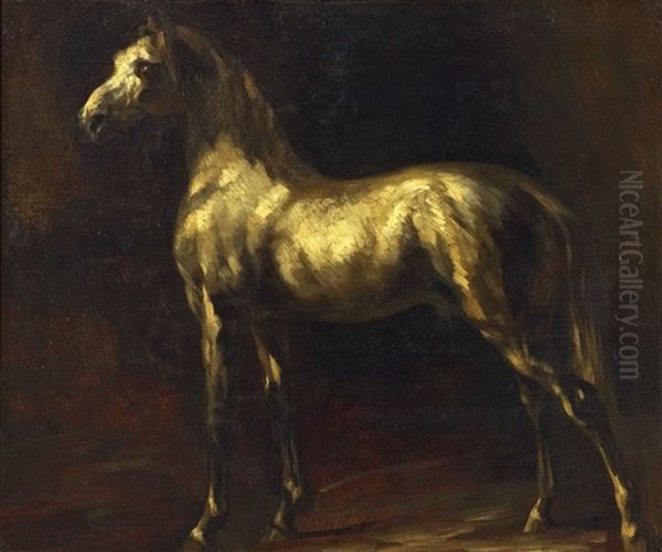 Der Schimmel. Cheval Gris Oil Painting by Theodore Gericault