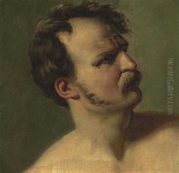 Man In Profile (study) Oil Painting by Theodore Gericault