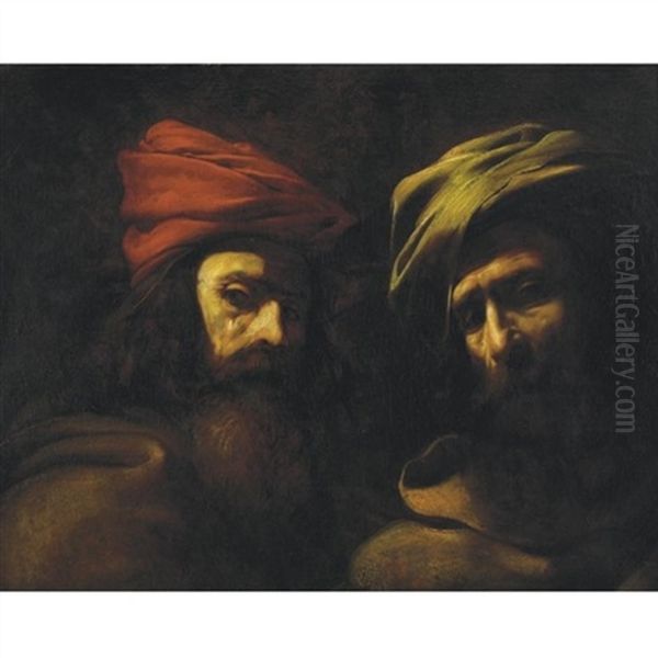 Two Turbanned Men Oil Painting by Theodore Gericault