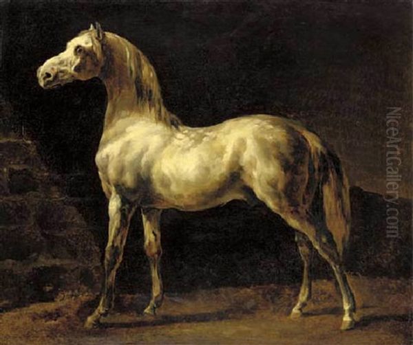 Cheval Gris Blanc Oil Painting by Theodore Gericault