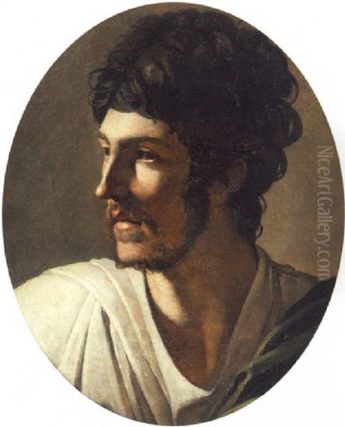 Portrait D'homme De Trois Quarts Oil Painting by Theodore Gericault