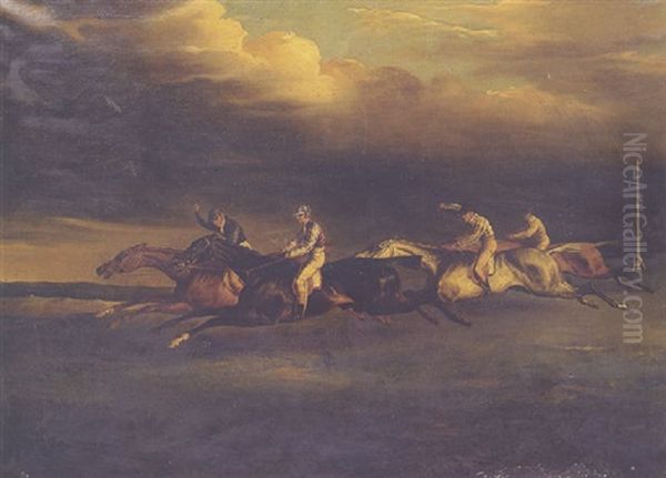 Le Derby D'epson Oil Painting by Theodore Gericault