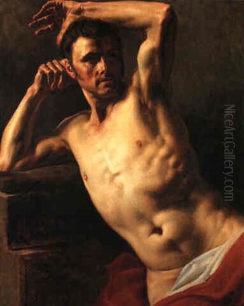 Homme Nu A Mi-corps Oil Painting by Theodore Gericault