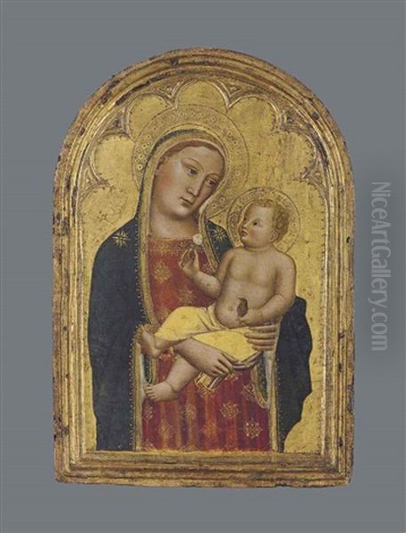 The Madonna And Child With A Goldfinch Oil Painting by Niccolo di Pietro Gerini