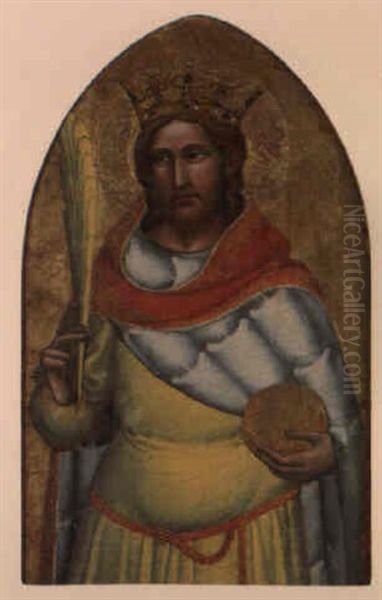 Saint Couronne (saint Sigismond?) Oil Painting by Niccolo di Pietro Gerini