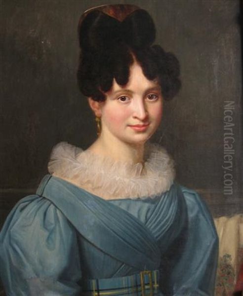 Portrait Of A Lady Oil Painting by Jean-Baptiste-Louis Germain