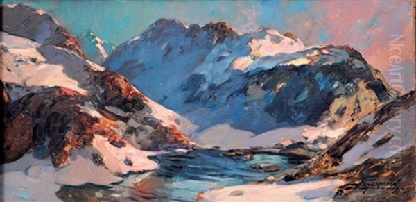 Petit Lac De La Grande Valloire Oil Painting by Louis Germain