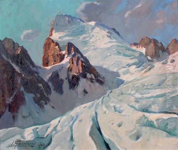 Les Ecrins (face Nord) Oil Painting by Louis Germain