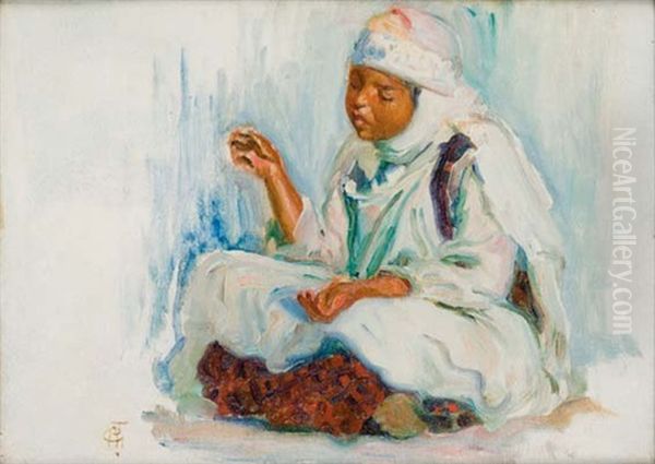 La Jeune Marocaine Oil Painting by Alphonse Leon Germain-Thill