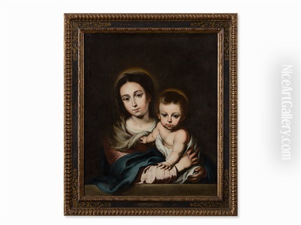 Madonna With Child Oil Painting by Bernardo German Llorente