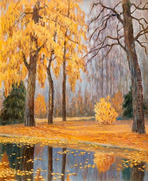 Fall Landscape Oil Painting by Mikhail Markianovich Germanshev