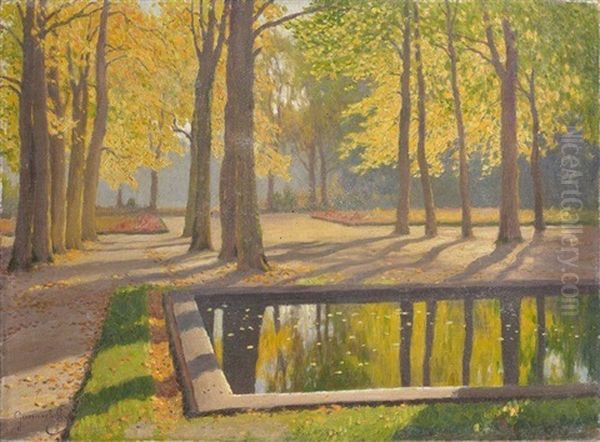 Jeux De Lumiere Dans Les Arbres Oil Painting by Mikhail Markianovich Germanshev