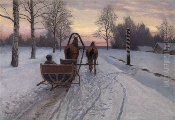 Coming Home Oil Painting by Mikhail Markianovich Germanshev