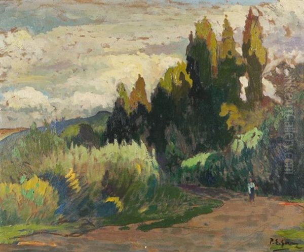 Chemin Du Poudreux Oil Painting by Paul Elie Gernez