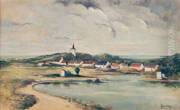 Village Normand Oil Painting by Paul Elie Gernez