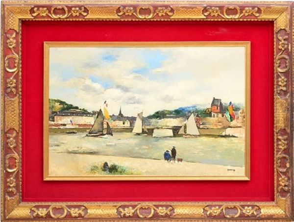 Voilures Au Port Oil Painting by Paul Elie Gernez