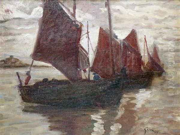 Bateau Dans L'estuaire Oil Painting by Paul Elie Gernez