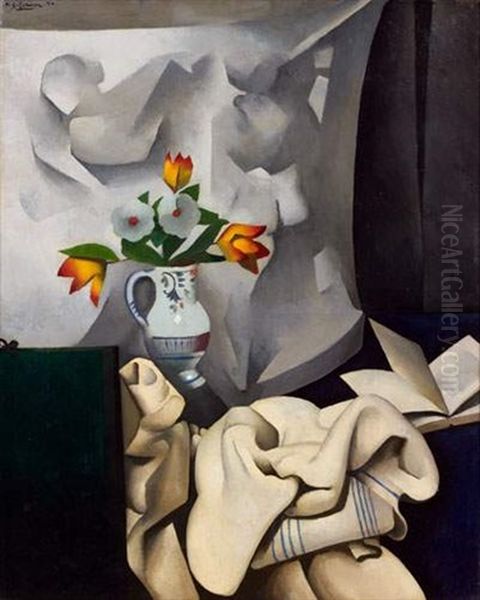 Nature Morte Cubiste Au Vase Grec Oil Painting by Paul Elie Gernez