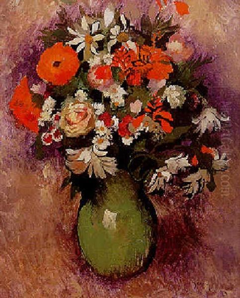 Fleurs Dans Un Vase Oil Painting by Paul Elie Gernez