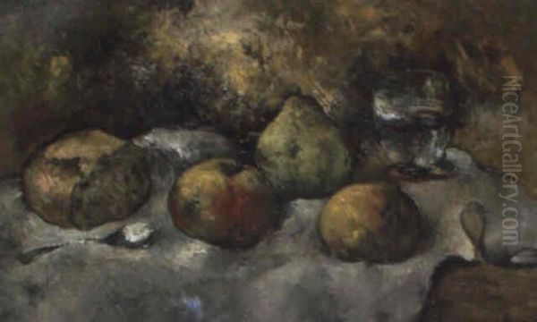 Nature Morte Aux Pommes Et Aux Poires Oil Painting by Paul Elie Gernez