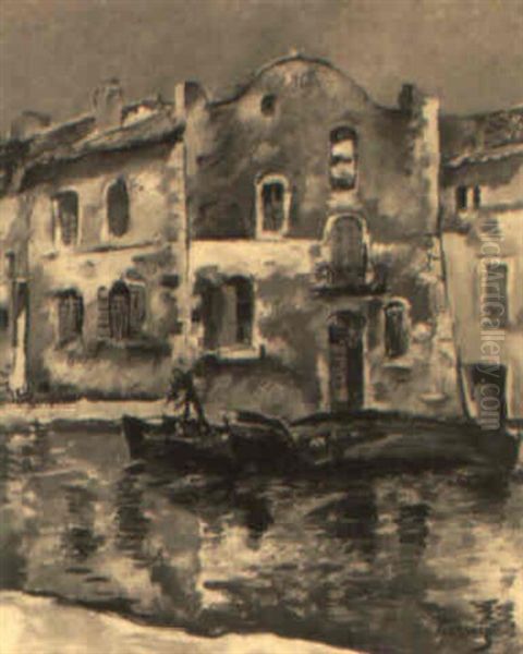 Les Martigues Oil Painting by Paul Elie Gernez