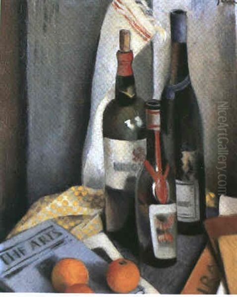 Nature Morte Aux Bouteilles Oil Painting by Paul Elie Gernez