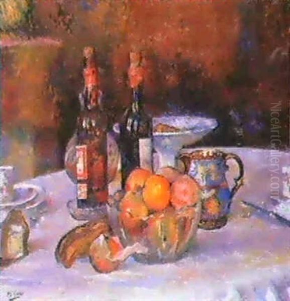 Nature Morte Aux Bouteilles Oil Painting by Paul Elie Gernez