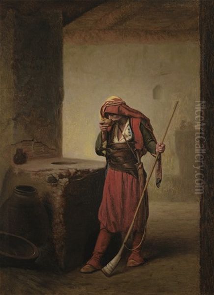 Arnaut Drinking Oil Painting by Jean-Leon Gerome