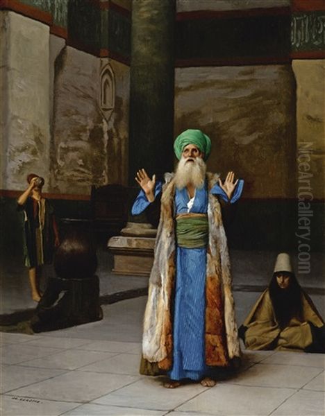 A Sultan At Prayer Oil Painting by Jean-Leon Gerome