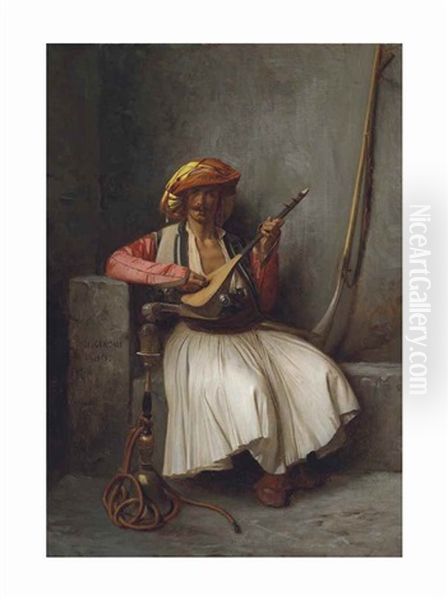 The Mandolin Player Oil Painting by Jean-Leon Gerome