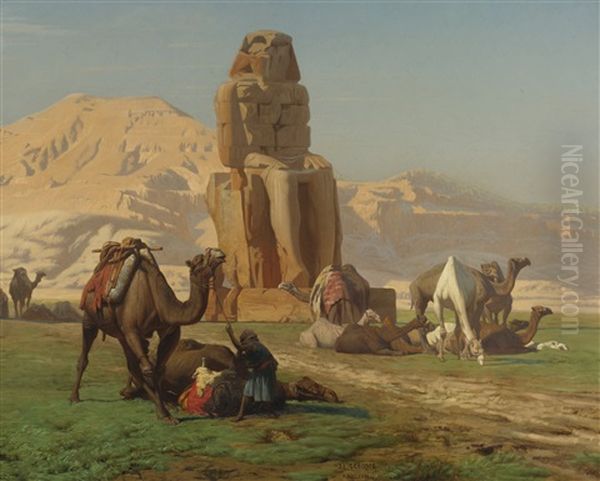 The Colossus Of Memnon Oil Painting by Jean-Leon Gerome