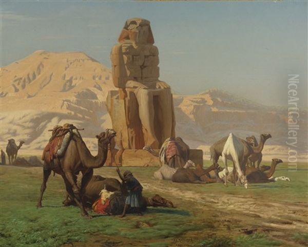 The Colossus Of Memnon Oil Painting by Jean-Leon Gerome