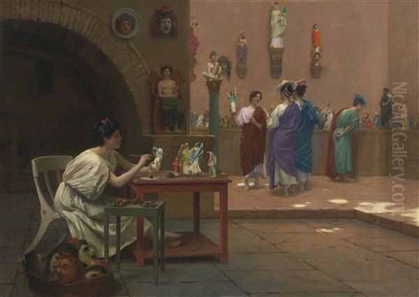 Atelier De Tanagra Oil Painting by Jean-Leon Gerome