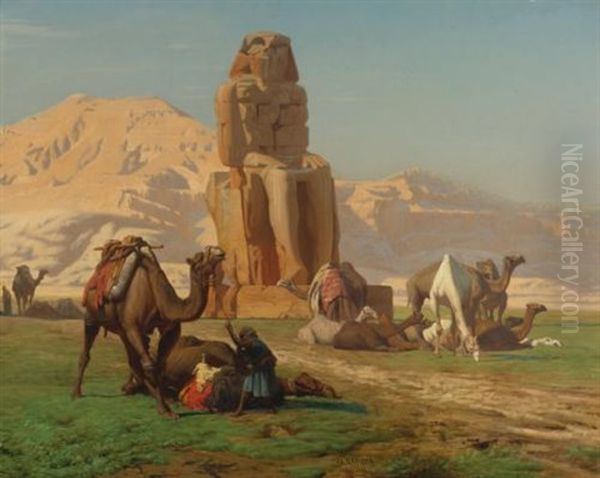 The Colossus Of Memnon Oil Painting by Jean-Leon Gerome