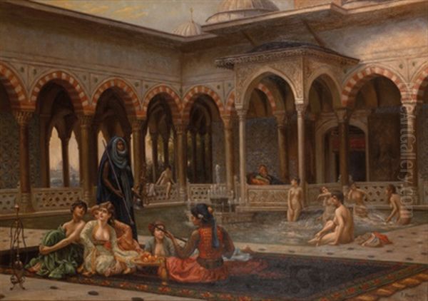 La Terrasse Du Serail Oil Painting by Jean-Leon Gerome