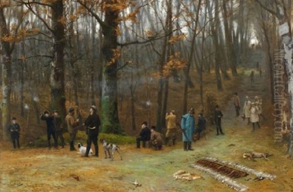 Scene De Chasse Dans La Foret De Meudon Oil Painting by Jean-Leon Gerome