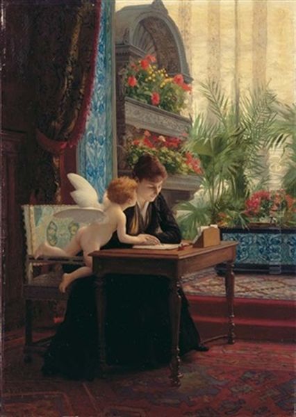 La Lettre D'amour - The Love Letter Oil Painting by Jean-Leon Gerome