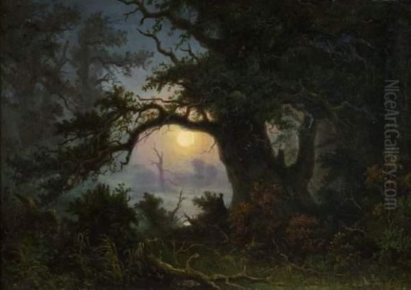 Lune Oil Painting by Knud Andreassen Baade