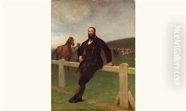 Portrait En Pied De Monsieur Charles Joachim Lefevre A Newmarket En 1872 Oil Painting by Jean-Leon Gerome