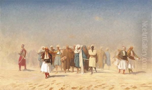 Recrues Egyptiennes Traversant Le Desert Oil Painting by Jean-Leon Gerome