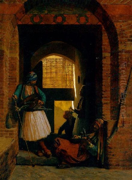 Corps De Garde D'arnautes Au Caire Oil Painting by Jean-Leon Gerome